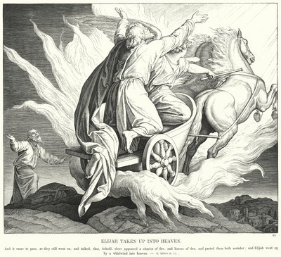 Elia wird in den Himmel aufgenommen (Stich) von Julius (after) Schnorr von Carolsfeld
