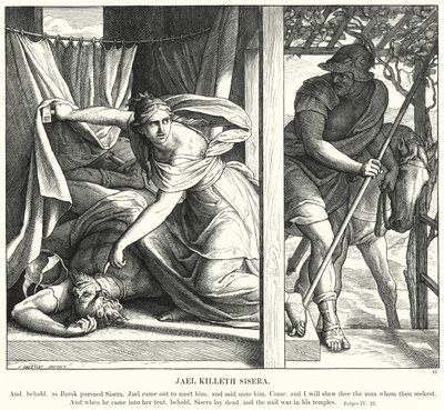 Jael tötet Sisera (Gravur) von Julius (after) Schnorr von Carolsfeld