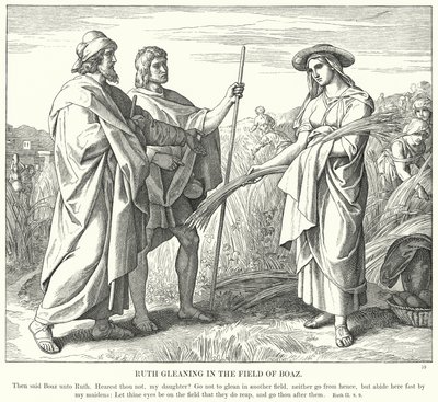 Ruth sammelt Ähren im Feld von Boas (Gravur) von Julius (after) Schnorr von Carolsfeld