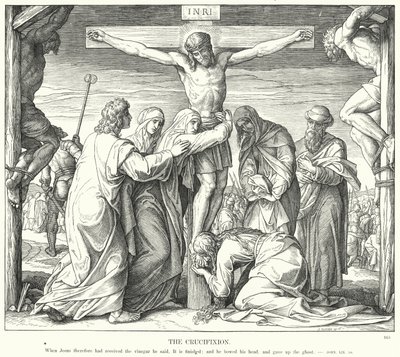 Die Kreuzigung (Gravur) von Julius (after) Schnorr von Carolsfeld
