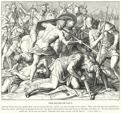 Der Tod Sauls (Gravur) von Julius (after) Schnorr von Carolsfeld