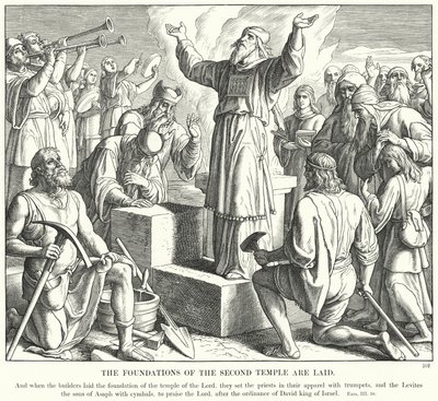 Die Fundamente des zweiten Tempels werden gelegt von Julius (after) Schnorr von Carolsfeld