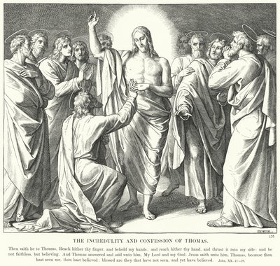 Der Unglaube und das Bekenntnis des Thomas (Gravur) von Julius (after) Schnorr von Carolsfeld