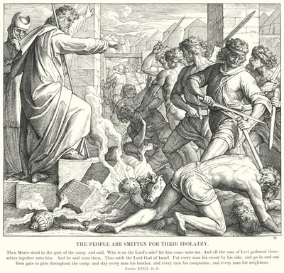 Das Volk wird für seinen Götzendienst bestraft (Gravur) von Julius (after) Schnorr von Carolsfeld