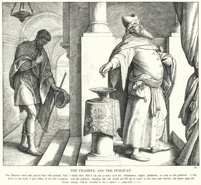 Der Pharisäer und der Zöllner (Gravur) von Julius (after) Schnorr von Carolsfeld