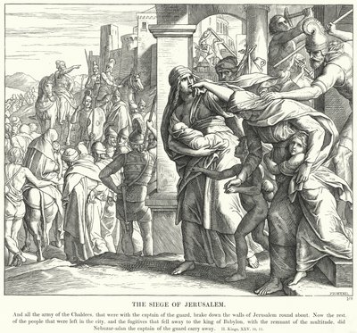 Die Belagerung von Jerusalem (Gravur) von Julius (after) Schnorr von Carolsfeld