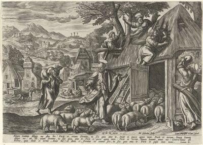 Petrus als guter Hirte (Gleichnis vom guten Hirten) von Julius Goltzius