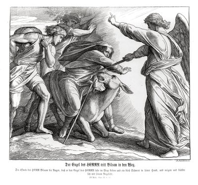 Bileam trifft den Engel des Herrn, Numeri von Julius Schnorr von Carolsfeld