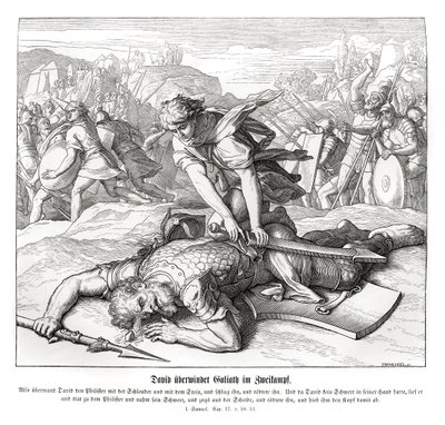 David besiegt Goliath von Julius Schnorr von Carolsfeld