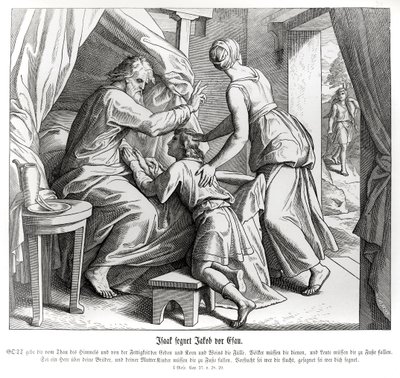 Isaak segnet Jakob anstelle von Esau, Genesis von Julius Schnorr von Carolsfeld