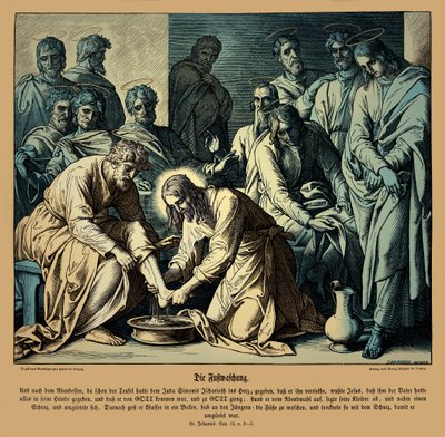 Jesus wäscht seinen Jüngern die Füße, Evangelium nach Johannes von Julius Schnorr von Carolsfeld