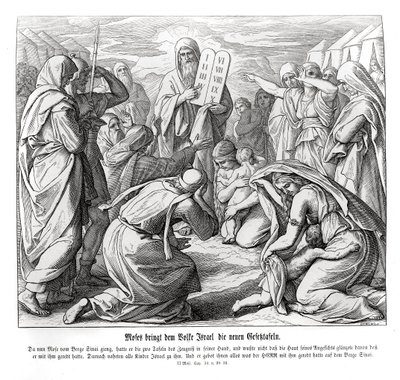 Moses überbringt die Gebote, Exodus von Julius Schnorr von Carolsfeld