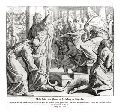 Mose fordert die Befreiung der Israeliten, Exodus von Julius Schnorr von Carolsfeld