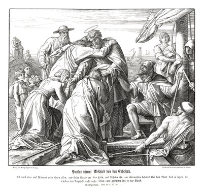 Paulus verlässt die Epheser von Julius Schnorr von Carolsfeld