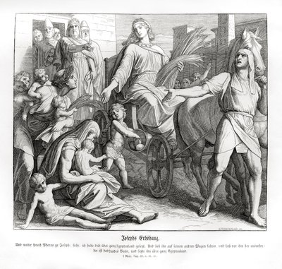 Pharao macht Joseph zum Führer über Ägypten, Genesis von Julius Schnorr von Carolsfeld