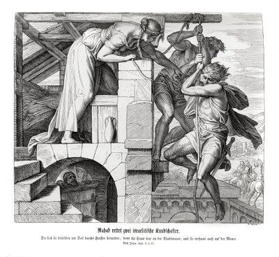 Rahab rettet zwei Israeliten, Josua von Julius Schnorr von Carolsfeld
