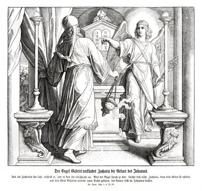 Der Engel Gabriel erscheint Zacharias, Lukas von Julius Schnorr von Carolsfeld