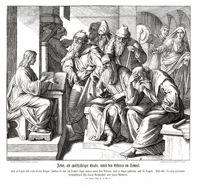 Das Jesuskind im Tempel, Evangelium nach Lukas von Julius Schnorr von Carolsfeld