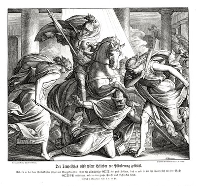 Der Tempelschatz wird geschützt, 2. Makkabäer von Julius Schnorr von Carolsfeld