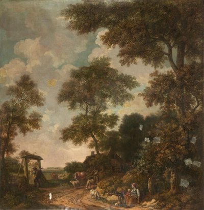 Wandbehang mit holländischer Landschaft, zum Saal in der Nieuwe Doelenstraat 22 gehörend von Jurriaan Andriessen