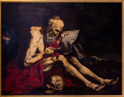 Der heilige Hieronymus beim Lesen von Jusepe de (1591-1652) Ribera
