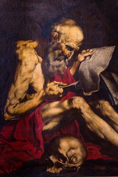 Der heilige Hieronymus beim Lesen von Jusepe de (1591-1652) Ribera