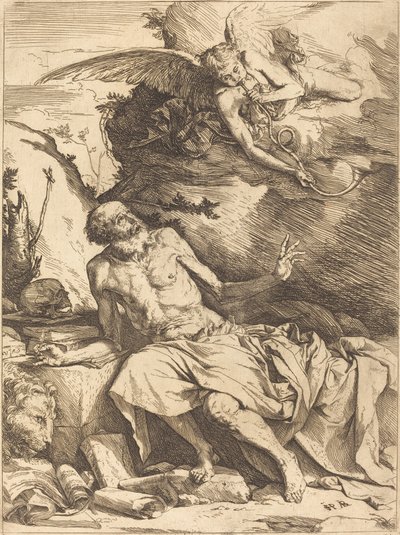 Heiliger Hieronymus hört die Posaune des Jüngsten Gerichts von Jusepe de Ribera