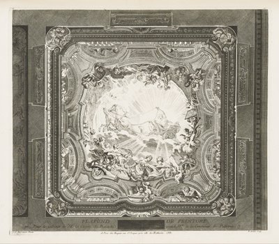 Deckenmalerei; Decke des gleichen Kabinetts, 4. Tafel von Juste Aurèle Meissonnier