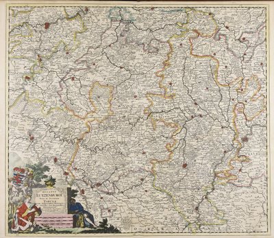 Ducatus Lutzenburgi nova et accurata tabula: cum adjacentibus provinciis et omnibus suis regionibus delineatio / per Iustinum Danckerts von Justus Danckerts