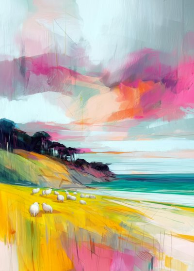 Bunte Schaflandschaft von Justyna Jaszke