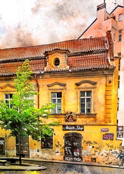 Historisches Absinth-Geschäftsgebäude von Justyna Jaszke