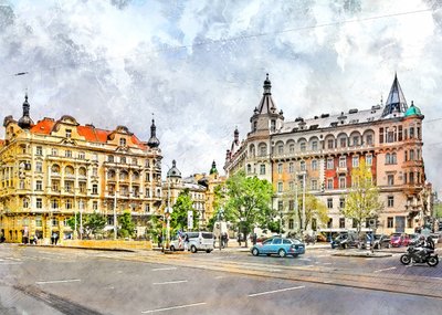 Historische Europäische Stadtstraße von Justyna Jaszke
