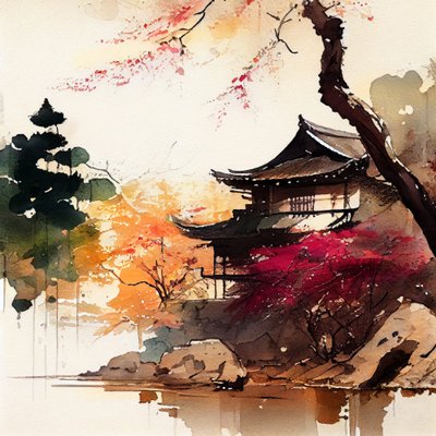 Japanischer Herbsttempel von Justyna Jaszke
