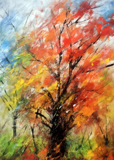 Lebendiger Herbstbaum von Justyna Jaszke