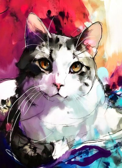 Lebendiges Katzenbild von Justyna Jaszke