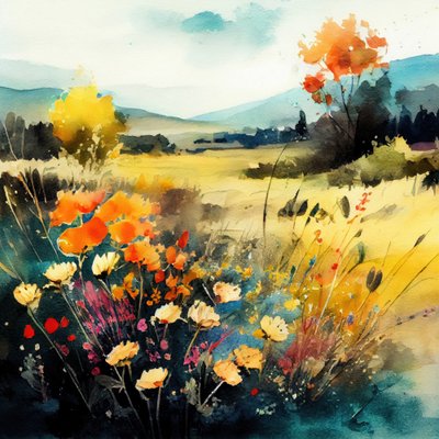 Lebhaftes Wildblumenfeld von Justyna Jaszke