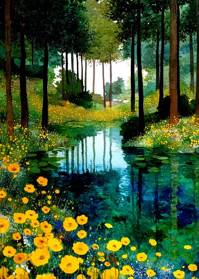 Lebendiger Waldbach von Justyna Jaszke