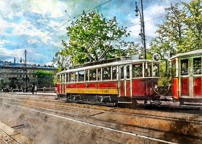 Vintage Stadtbahn von Justyna Jaszke