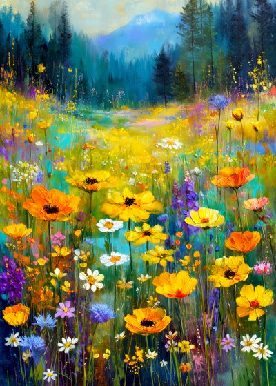 Wildblumen-Bergidylle von Justyna Jaszke