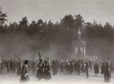 Osterprozession, Sarov-Kloster, Russland, 1903 von K. von Hahn