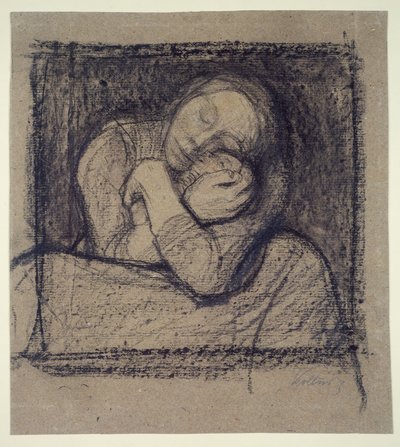 Kauernde Mutter, die ihr Kind festhält von Käthe Kollwitz