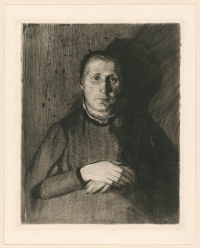 Frau mit übereinandergelegten Händen (2. Zustand) von Käthe Kollwitz