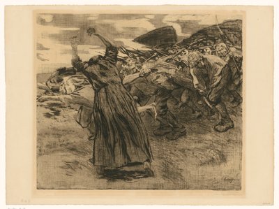 Losbruch (Blatt 5 aus "Bauernkrieg", 9. Zustand) von Käthe Kollwitz