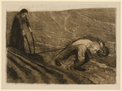 Pflugzieher und Weib (Verworfene Fassung zu Blatt 1 aus "Bauernkrieg", 2. Zustand) von Käthe Kollwitz