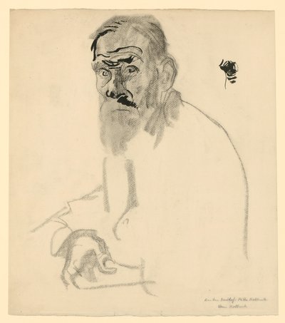 Porträtstudie eines sitzenden alten Mannes mit Bart von Käthe Kollwitz
