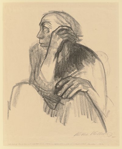 Sitzende Frau mit aufgestützter Hand von Käthe Kollwitz