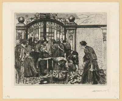 Sturm (Blatt 5 aus „Ein Weberaufstand“, 5. Zustand) von Käthe Kollwitz