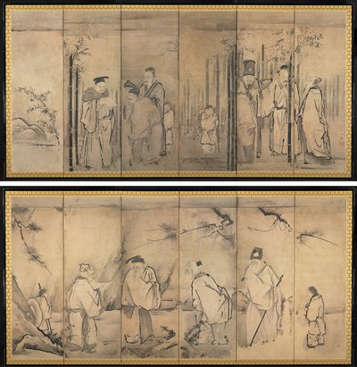 Sieben Weise des Bambushains; Vier Älteste des Mt. Shang von Kanō Tan’yū