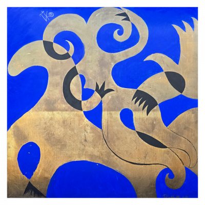 Dynamische Gold-Blaue Formen von Kanat Ibragimov