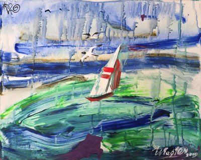 Dynamische Segelboot Meereslandschaft von Kanat Ibragimov